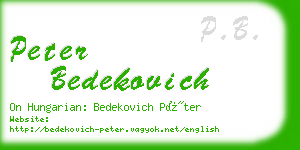 peter bedekovich business card